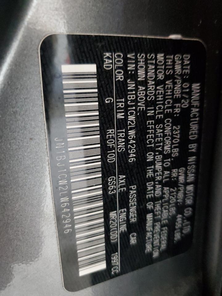 2020 Nissan Rogue Sport S VIN: JN1BJ1CW2LW642946 Lot: 65959834