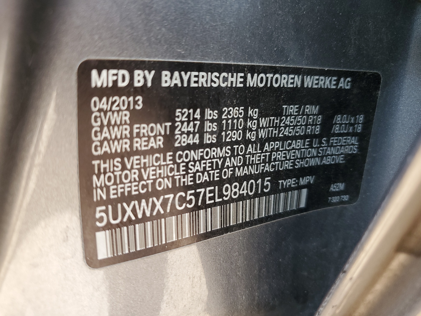 5UXWX7C57EL984015 2014 BMW X3 xDrive35I