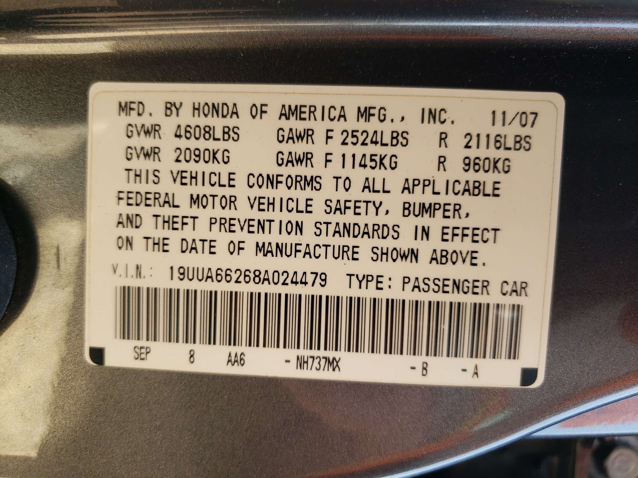 19UUA66268A024479 2008 Acura Tl