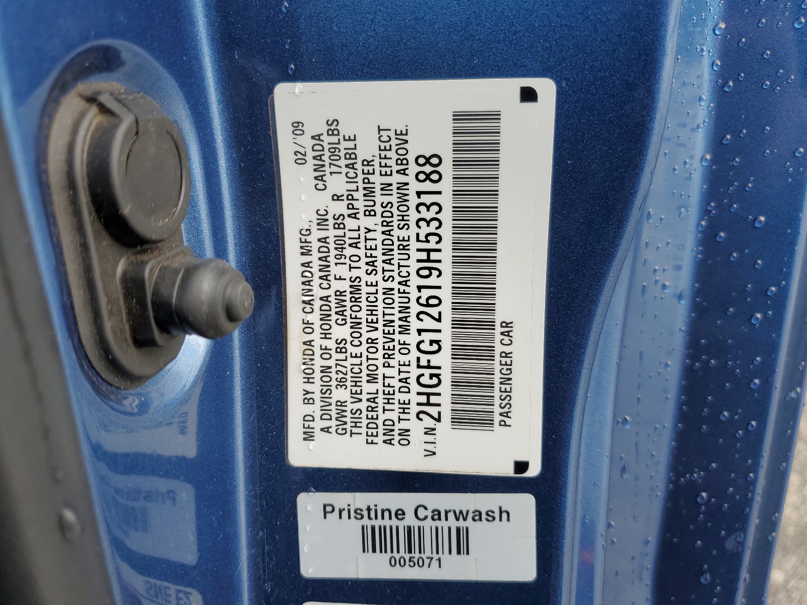 2HGFG12619H533188 2009 Honda Civic Lx