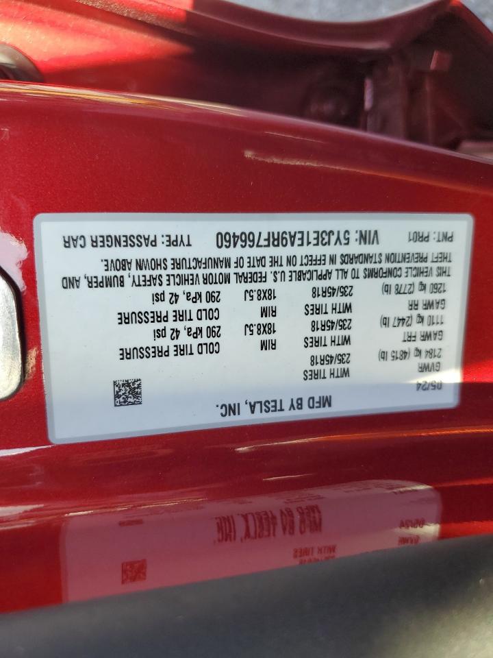 5YJ3E1EA9RF766460 2024 Tesla Model 3