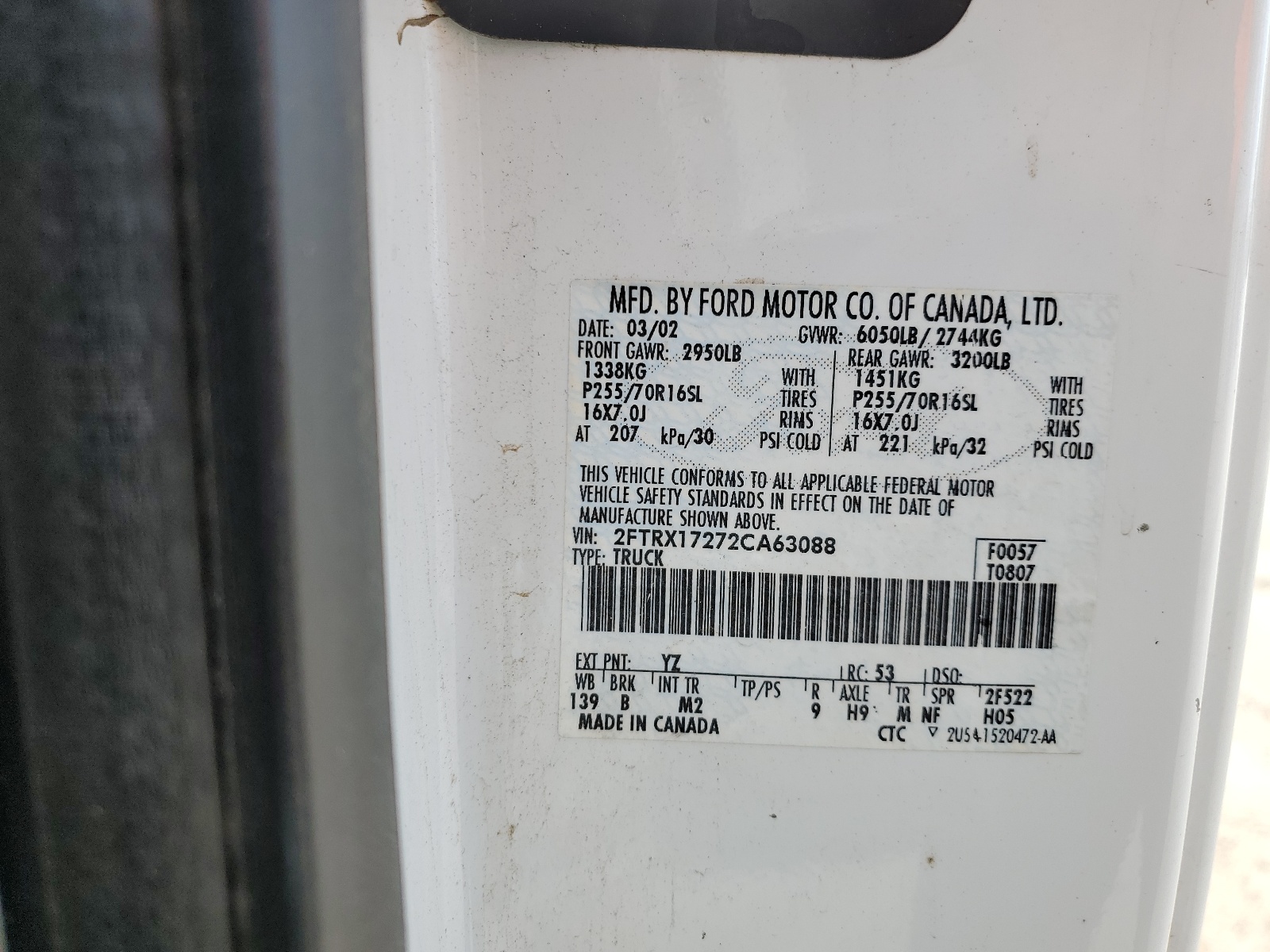 2FTRX17272CA63088 2002 Ford F150