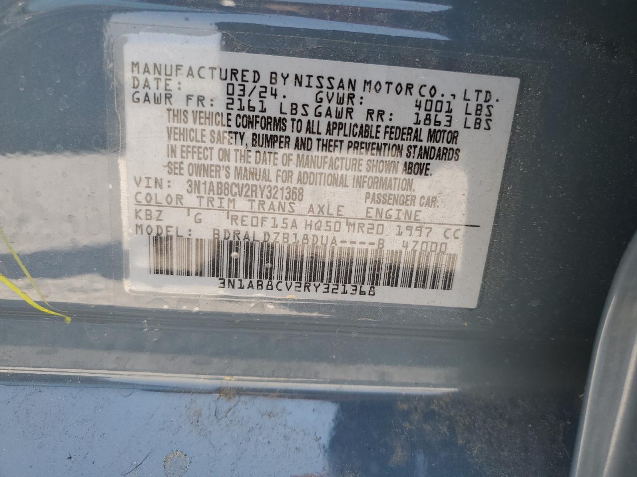 3N1AB8CV2RY321368 2024 Nissan Sentra Sv