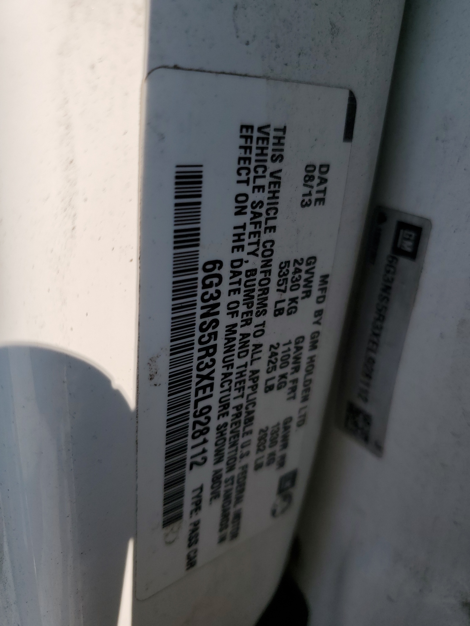 6G3NS5R3XEL928112 2014 Chevrolet Caprice Police