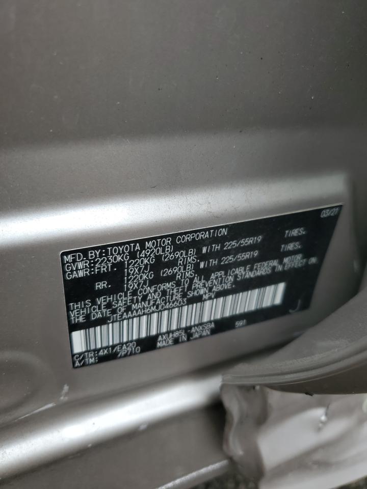 2021 Toyota Venza Le VIN: JTEAAAAH6MJ046603 Lot: 66613594