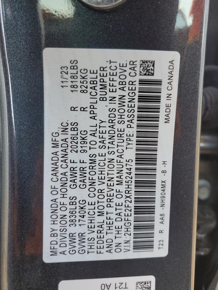 2HGFE2F2XRH524475 2024 HONDA CIVIC - Image 14