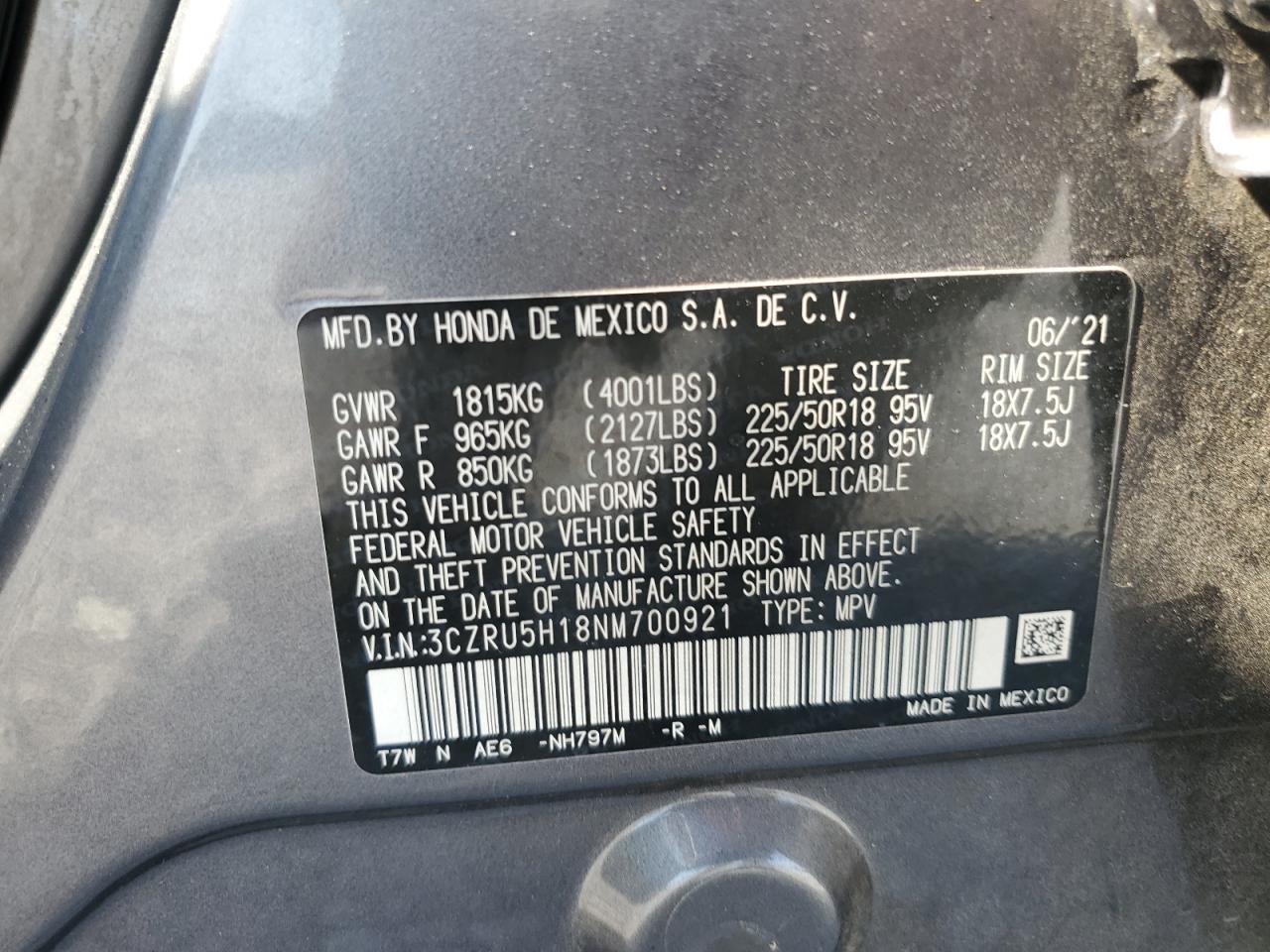 3CZRU5H18NM700921 2022 Honda Hr-V Sport