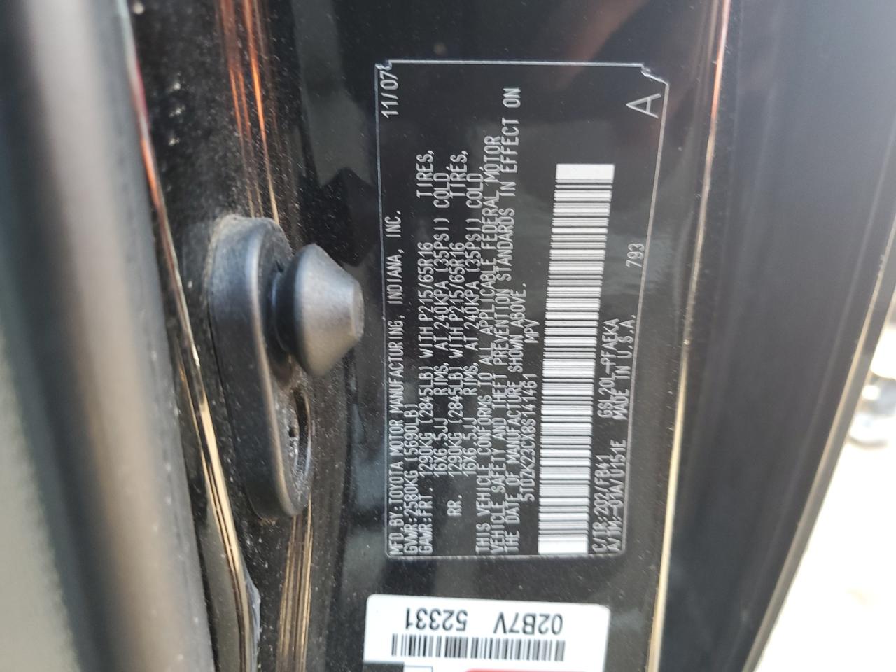 5TDZK23CX8S141461 2008 Toyota Sienna Ce