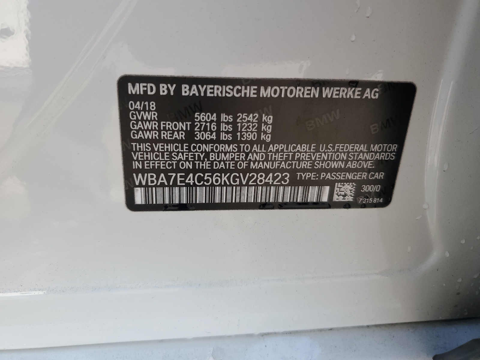 WBA7E4C56KGV28423 2019 BMW 740 Xi