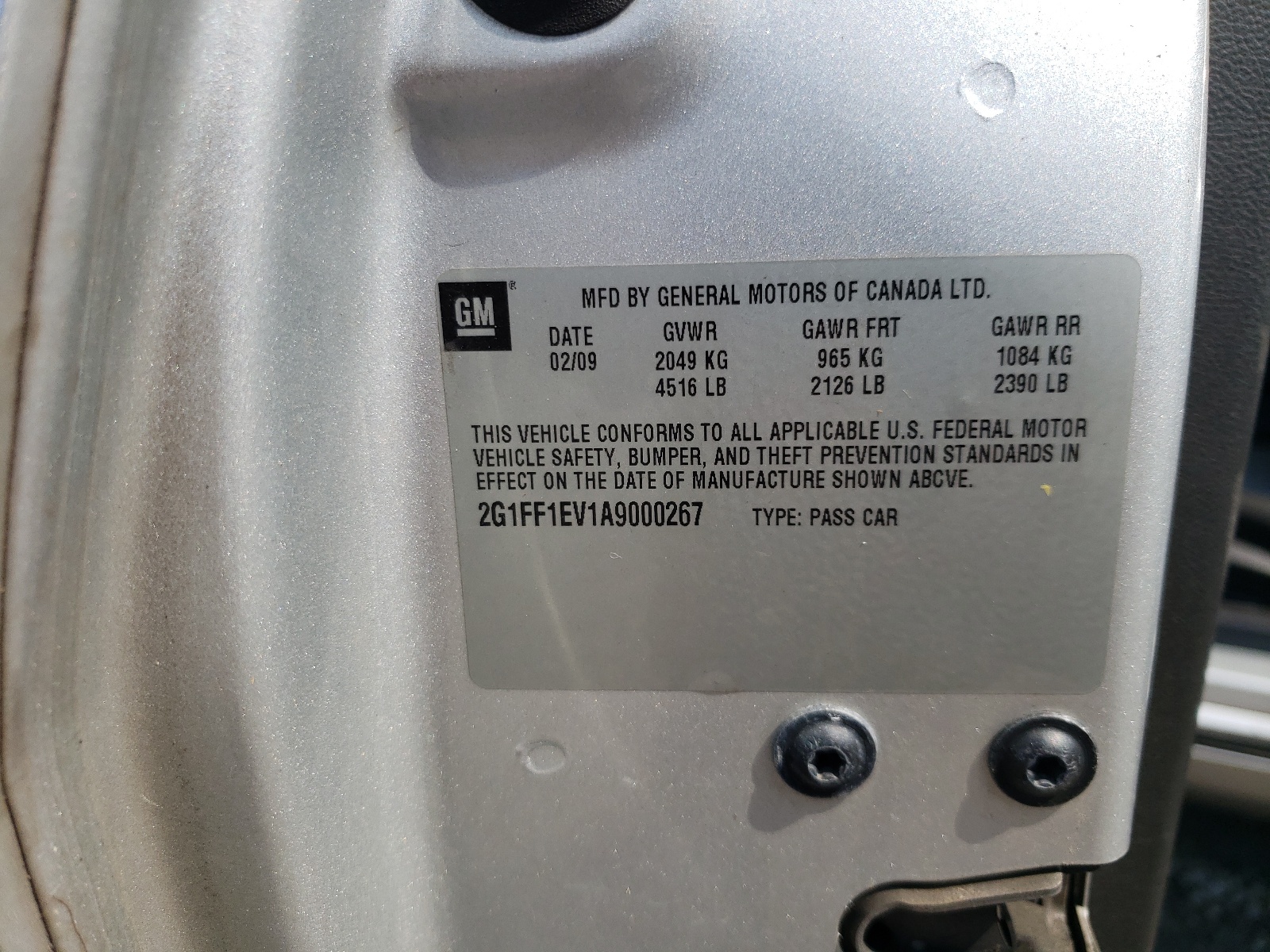 2G1FF1EV1A9000267 2010 Chevrolet Camaro Lt