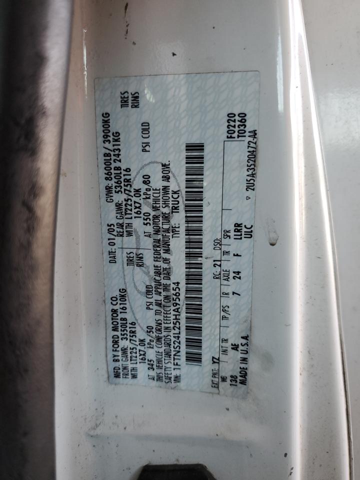 2005 Ford Econoline E250 Van VIN: 1FTNS24L25HA95654 Lot: 65793544