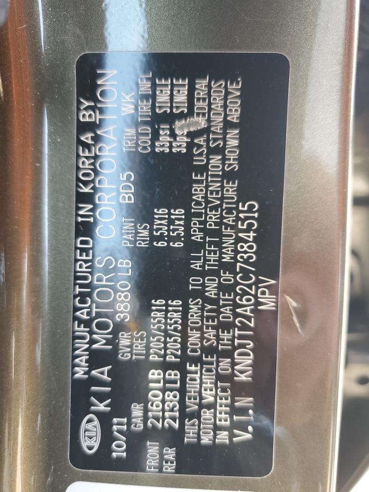 2012 Kia Soul + VIN: KNDJT2A62C7384515 Lot: 65335104