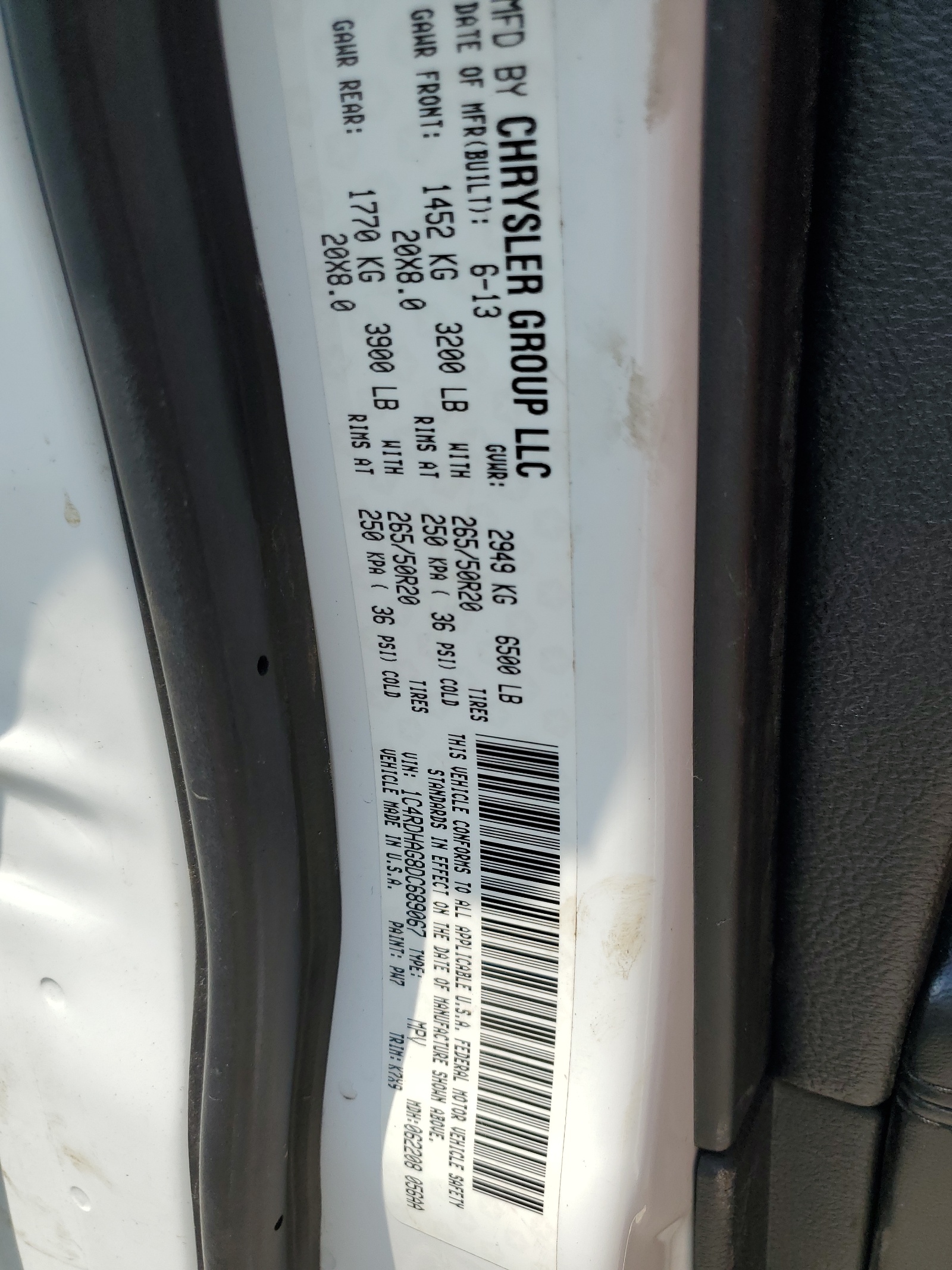 1C4RDHAG8DC689067 2013 Dodge Durango Sxt