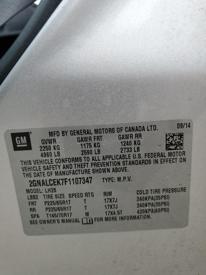 2GNALCEK7F1107347 2015 Chevrolet Equinox Lt