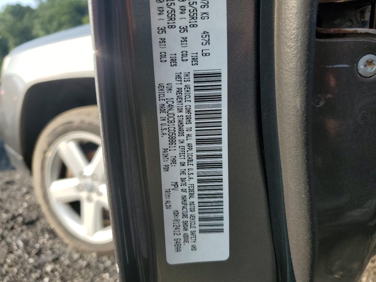 2012 Jeep Compass Limited VIN: 1C4NJDCB1CD588611 Lot: 66727684