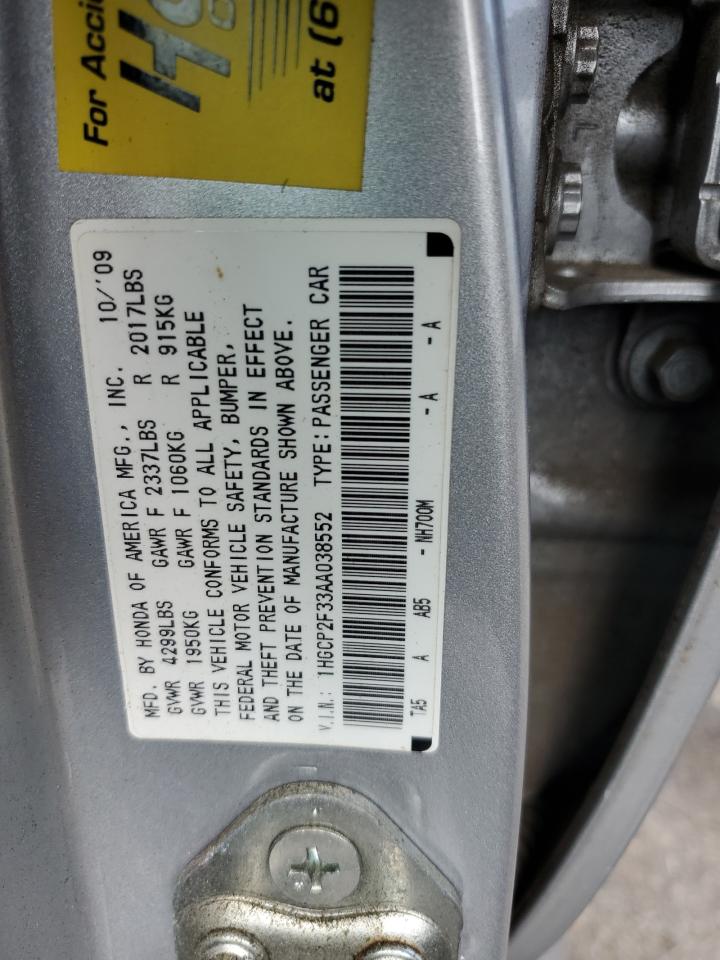 1HGCP2F33AA038552 2010 Honda Accord Lx