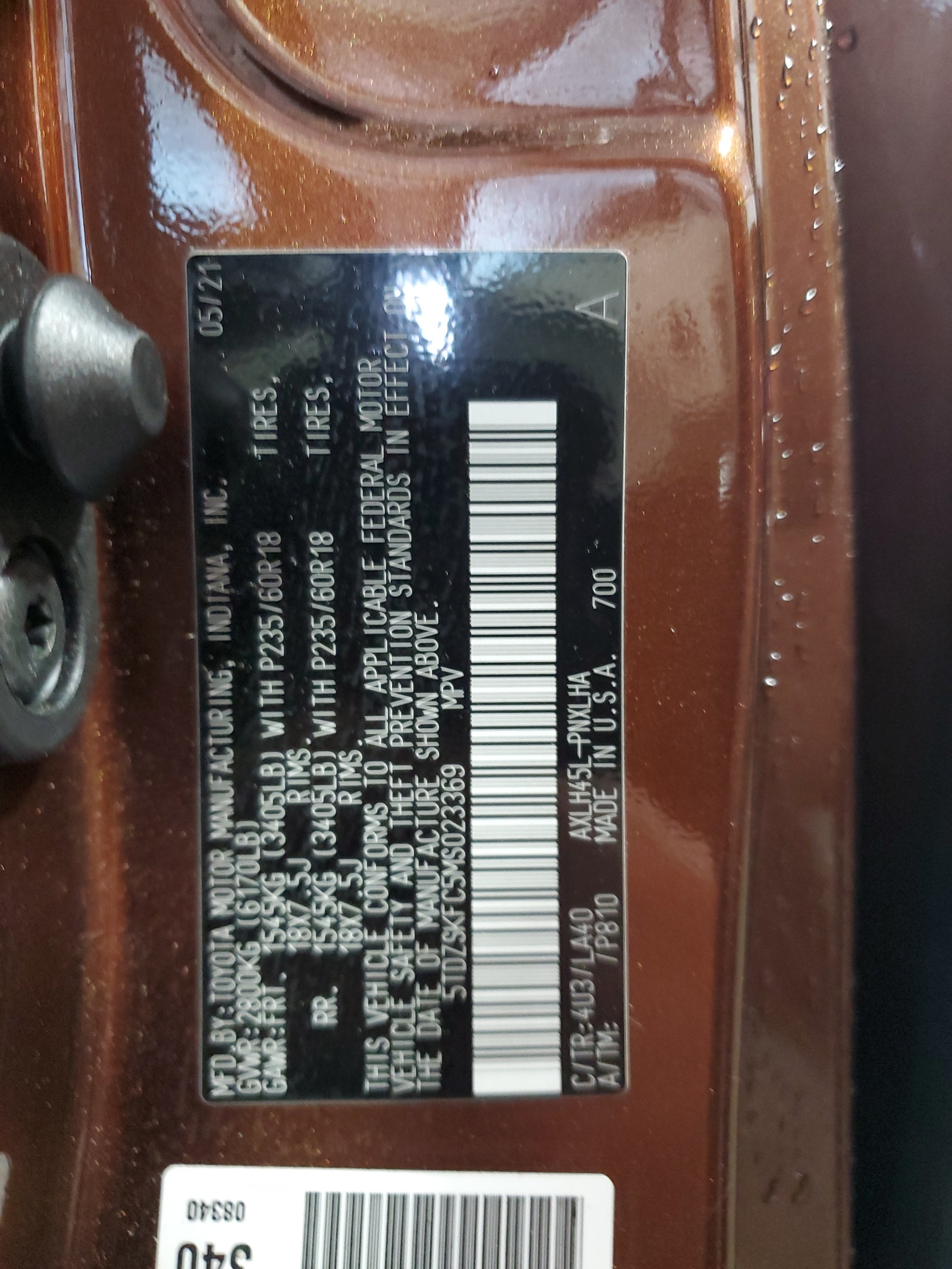 5TDZSKFC5MS023369 2021 Toyota Sienna Limited