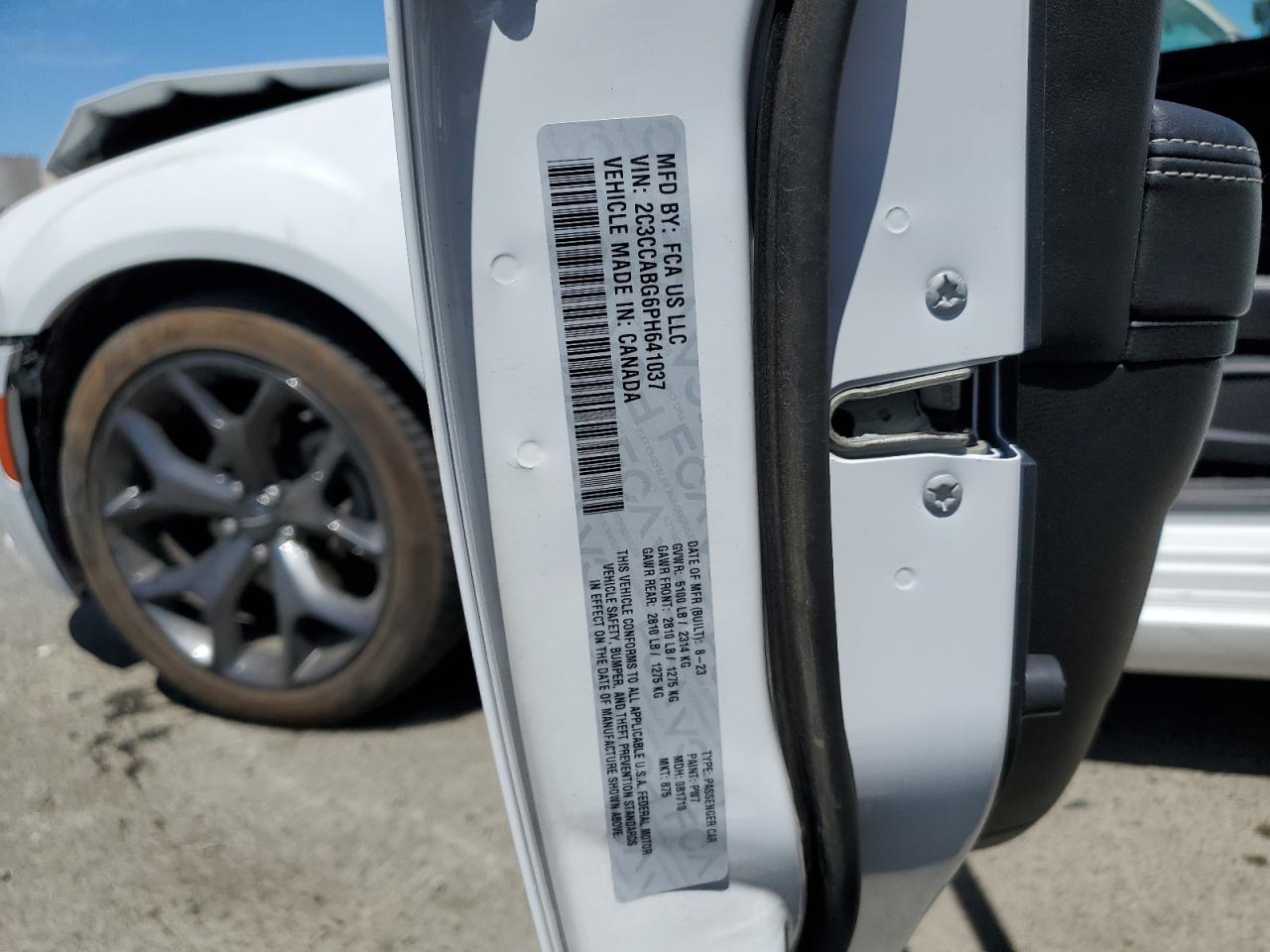 2023 Chrysler 300 S VIN: 2C3CCABG6PH641037 Lot: 65774814