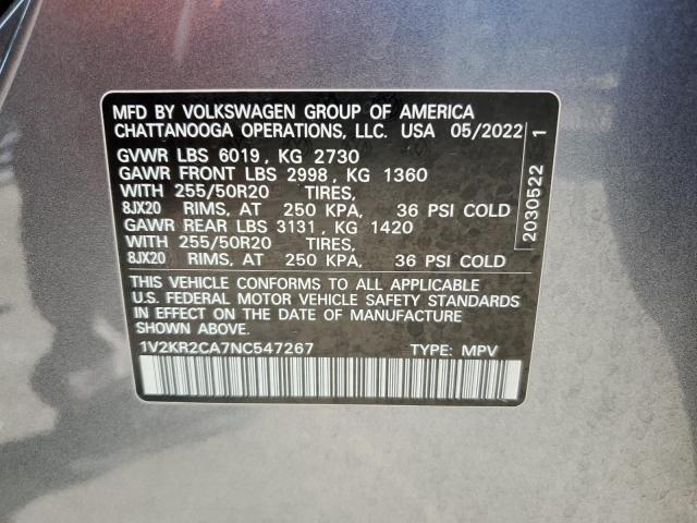 1V2KR2CA7NC547267 Volkswagen Atlas SE 12