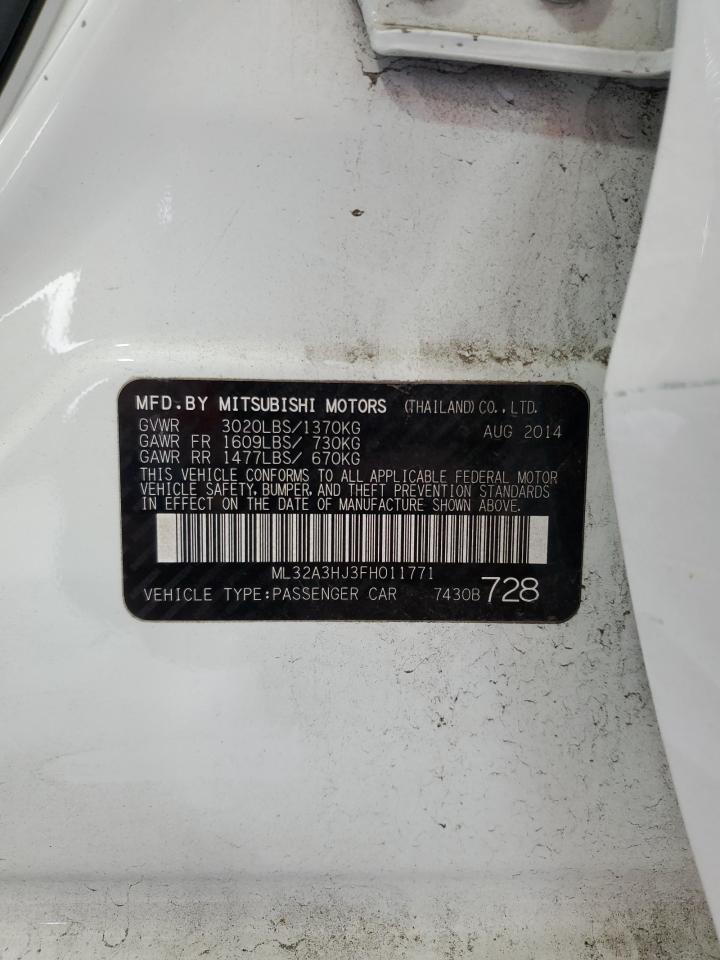 2015 Mitsubishi Mirage De VIN: ML32A3HJ3FH011771 Lot: 67208124