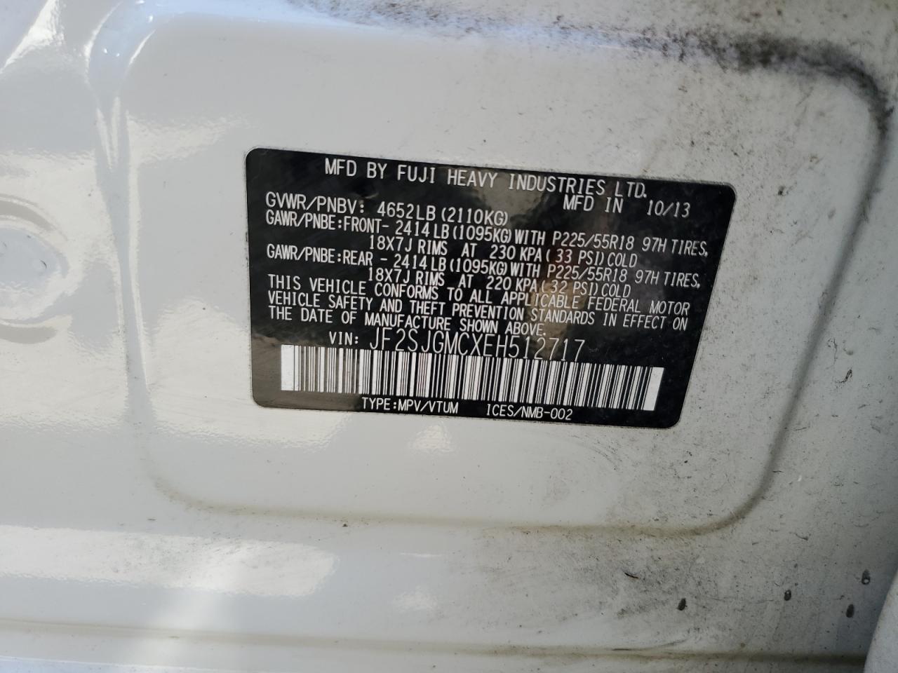 2014 Subaru Forester 2.0Xt Touring VIN: JF2SJGMCXEH512717 Lot: 65763604