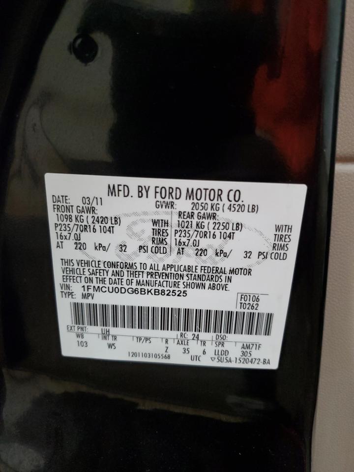 2011 Ford Escape Xlt VIN: 1FMCU0DG6BKB82525 Lot: 65218364