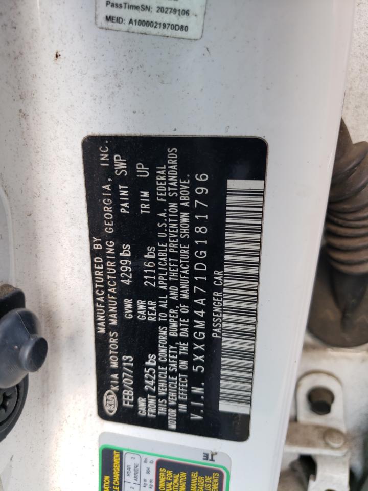 2013 Kia Optima Lx VIN: 5XXGM4A71DG181796 Lot: 65540174