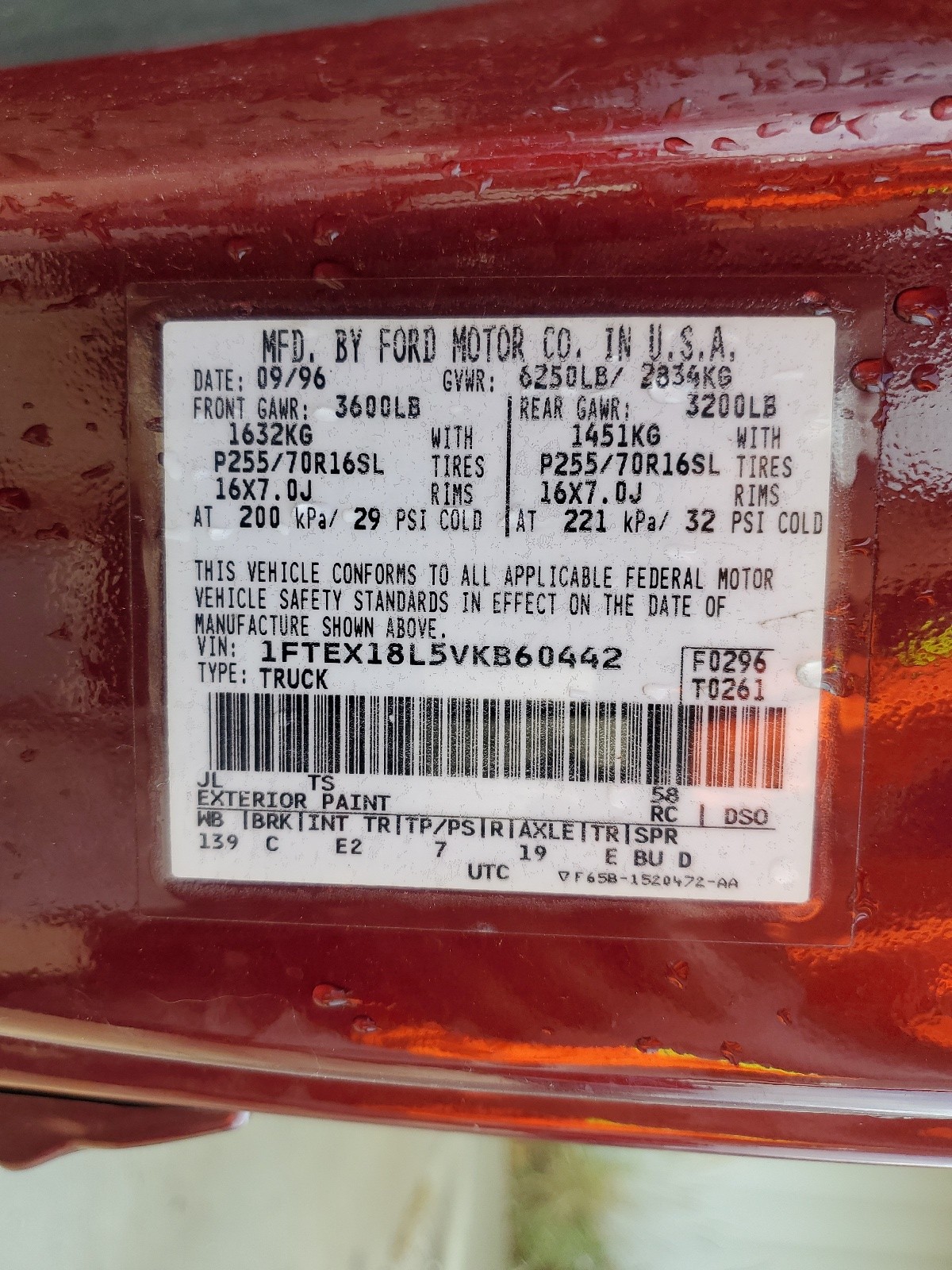 1FTEX18L5VKB60442 1997 Ford F150