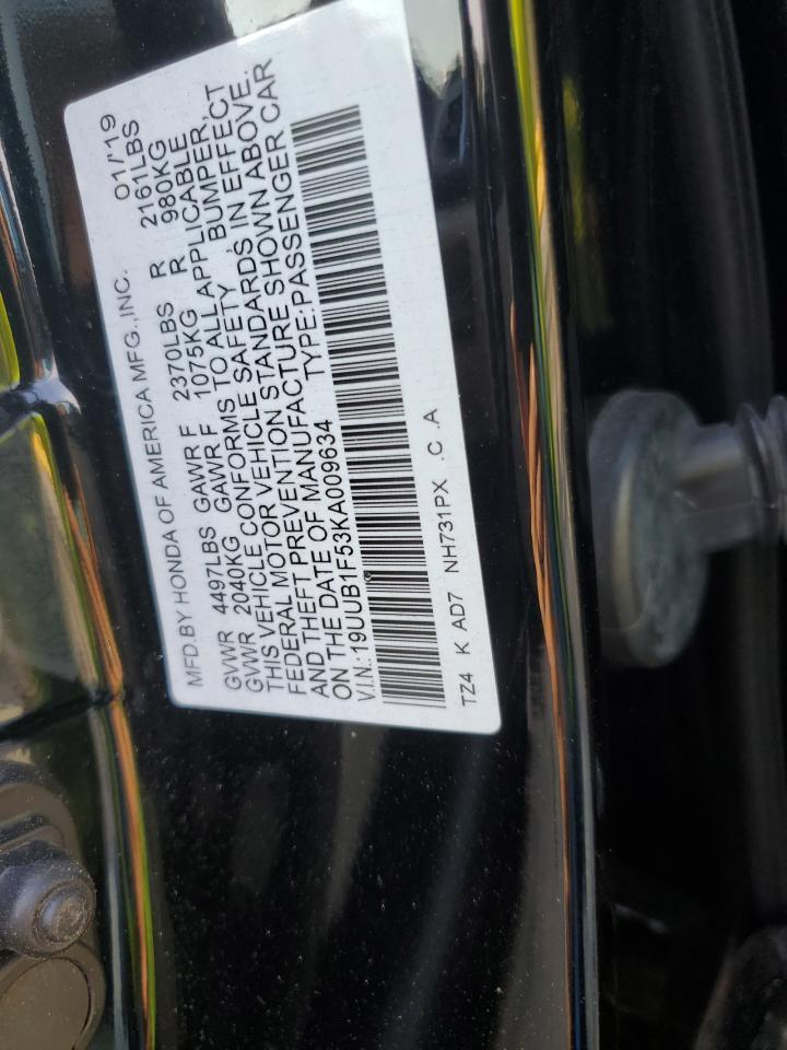 19UUB1F53KA009634 2019 Acura Tlx Technology