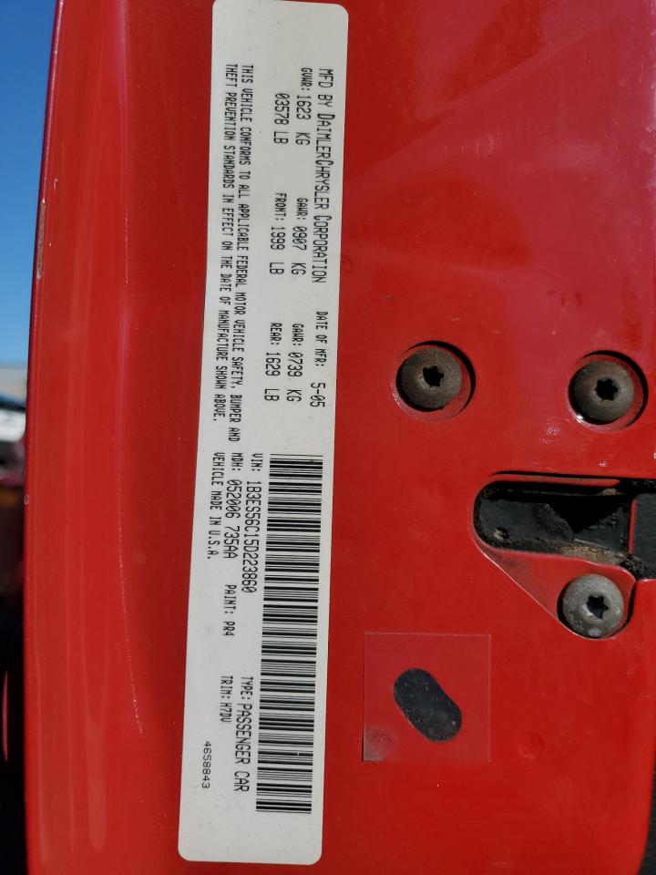 2005 Dodge Neon Sxt VIN: 1B3ES56C15D223860 Lot: 68448324