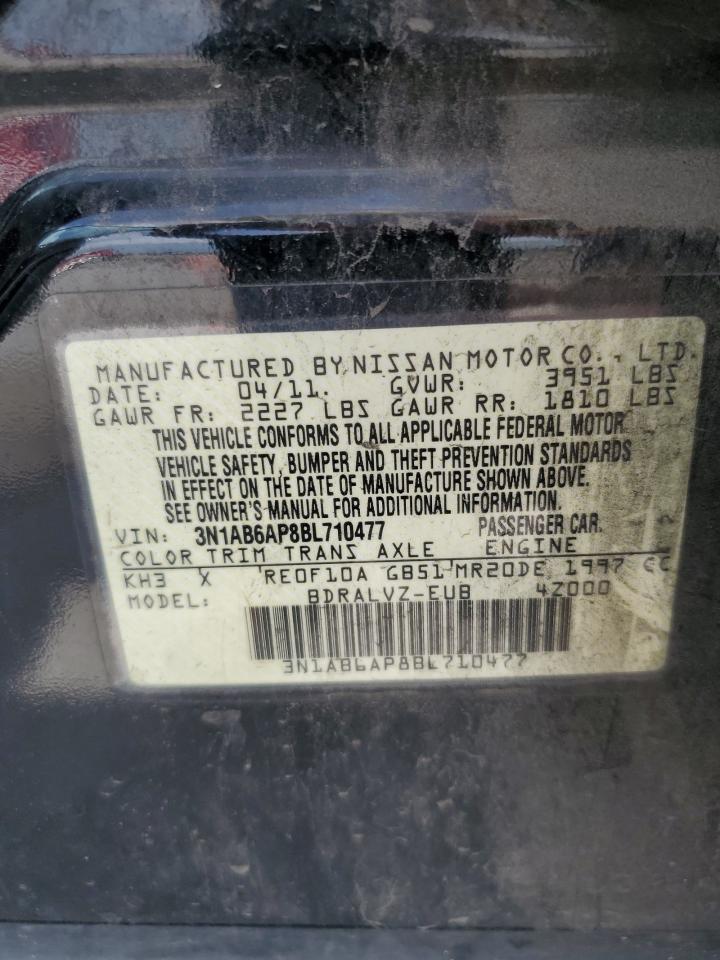2011 Nissan Sentra 2.0 VIN: 3N1AB6AP8BL710477 Lot: 65233994