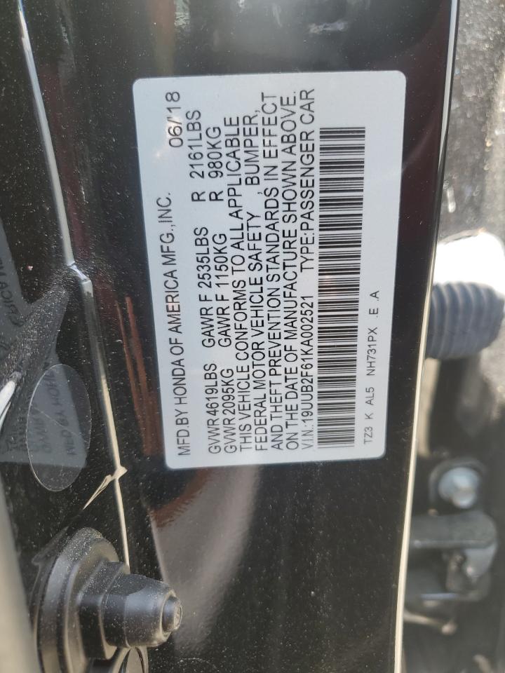 19UUB2F61KA002521 2019 Acura Tlx Technology