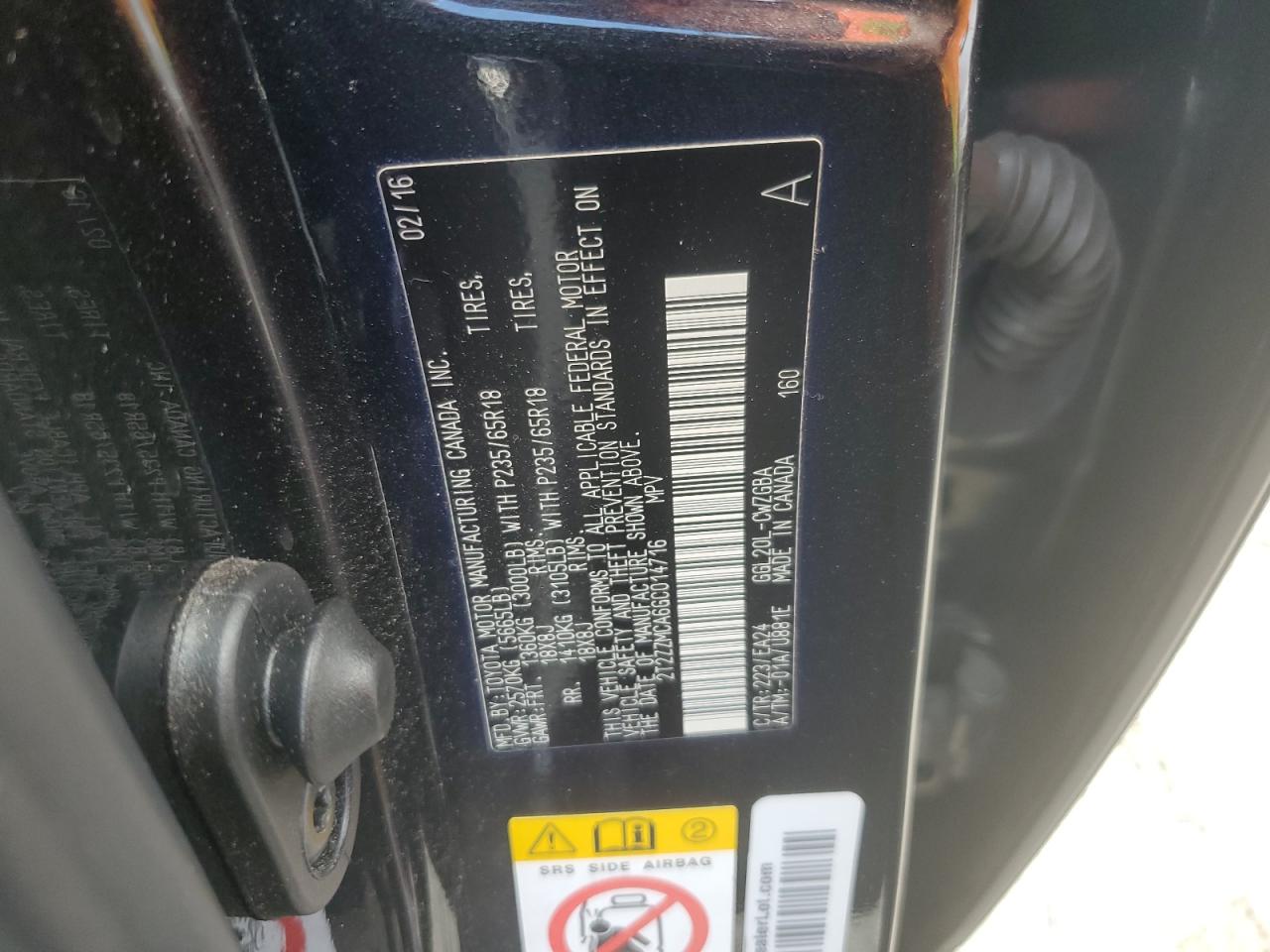 2016 Lexus Rx 350 VIN: 2T2ZZMCA6GC014716 Lot: 66608234