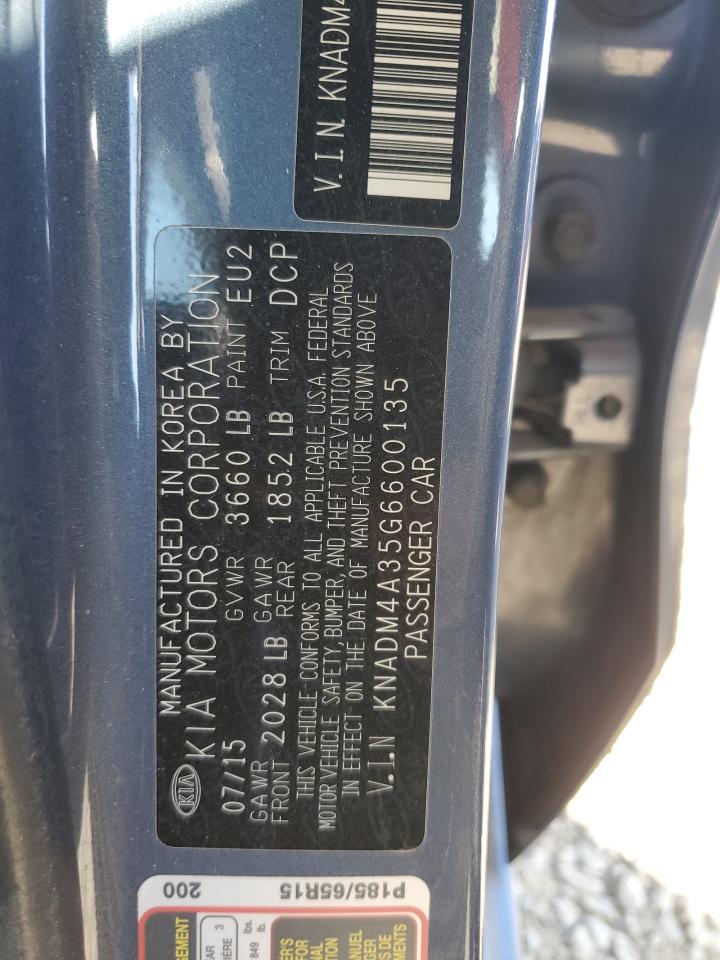 KNADM4A35G6600135 2016 Kia Rio Lx