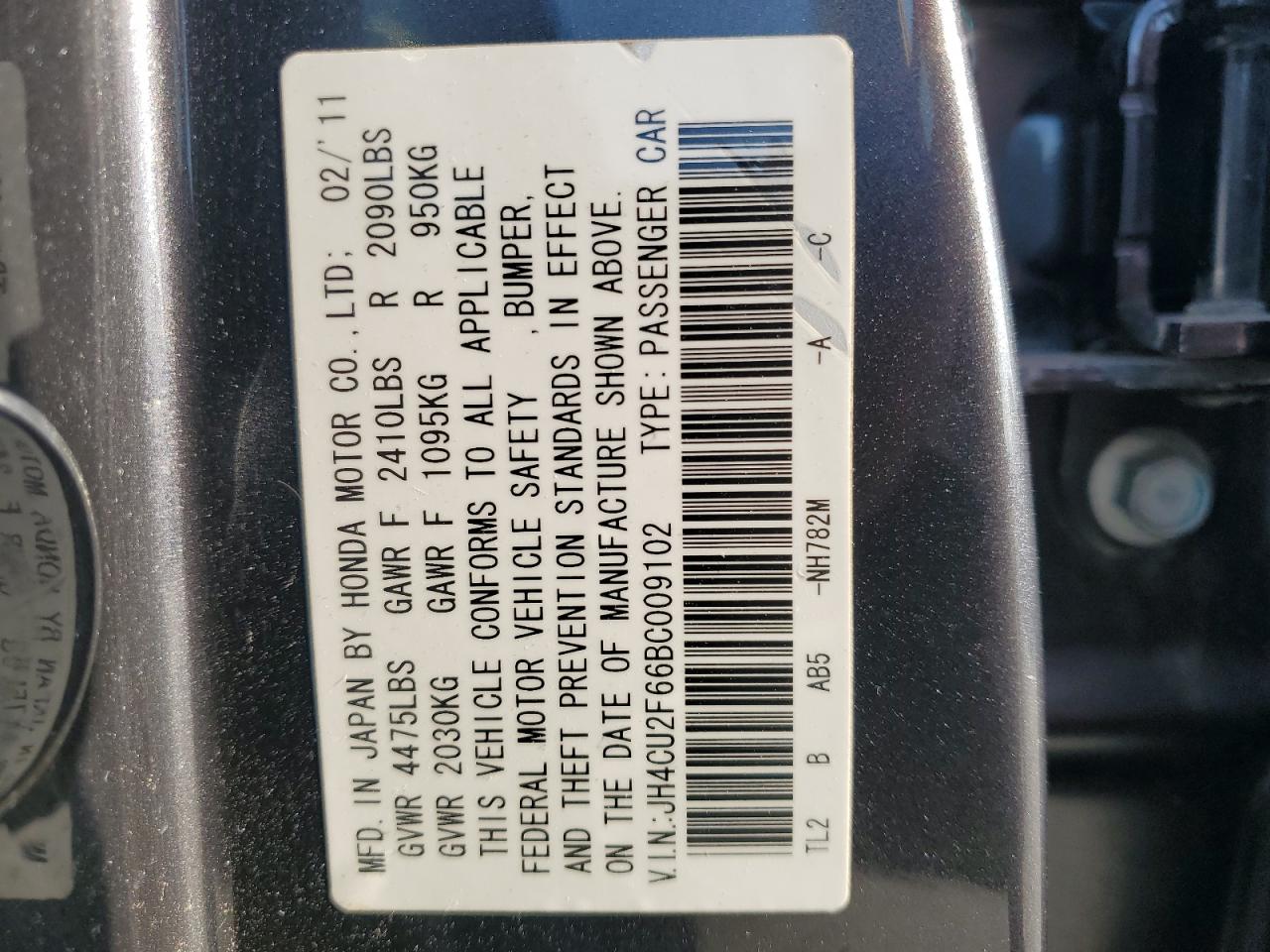 JH4CU2F66BC009102 2011 Acura Tsx