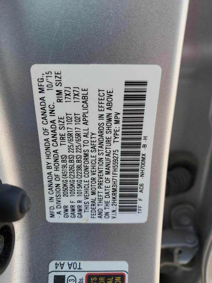 2015 Honda Cr-V Exl VIN: 2HKRM3H71FH559275 Lot: 65954984