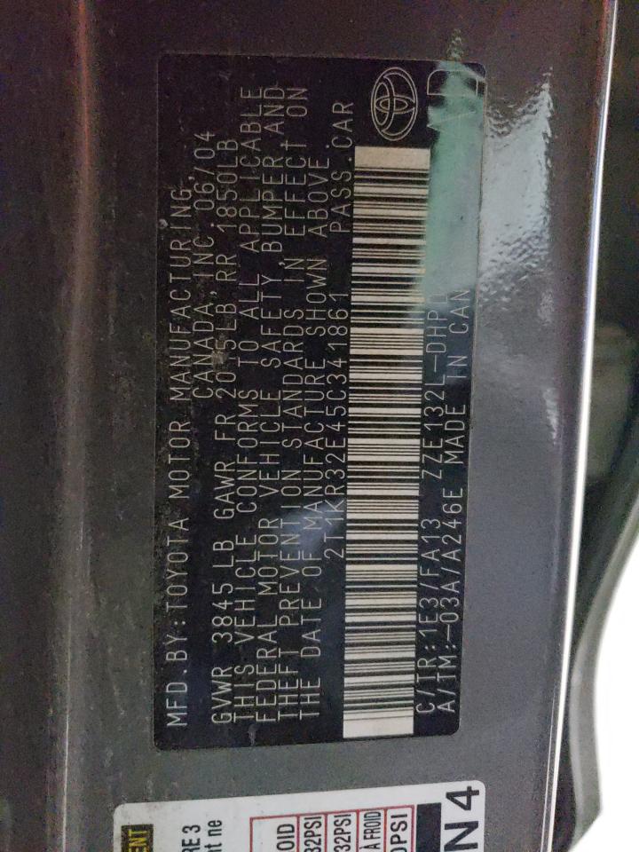 2005 Toyota Corolla Matrix Xr VIN: 2T1KR32E45C341861 Lot: 65379784