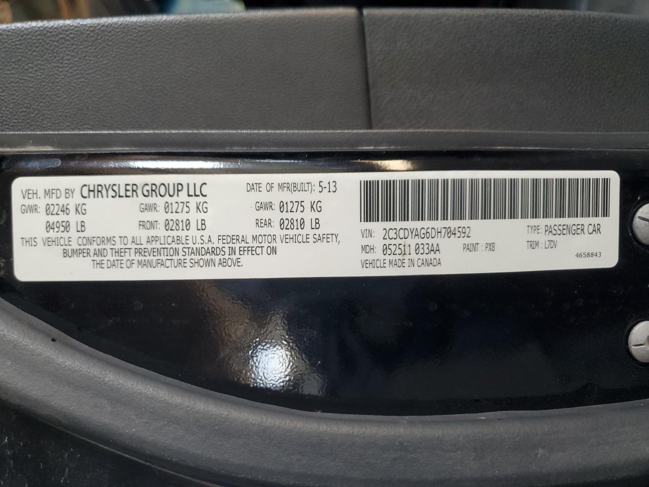 2013 Dodge Challenger Sxt VIN: 2C3CDYAG6DH704592 Lot: 67748084