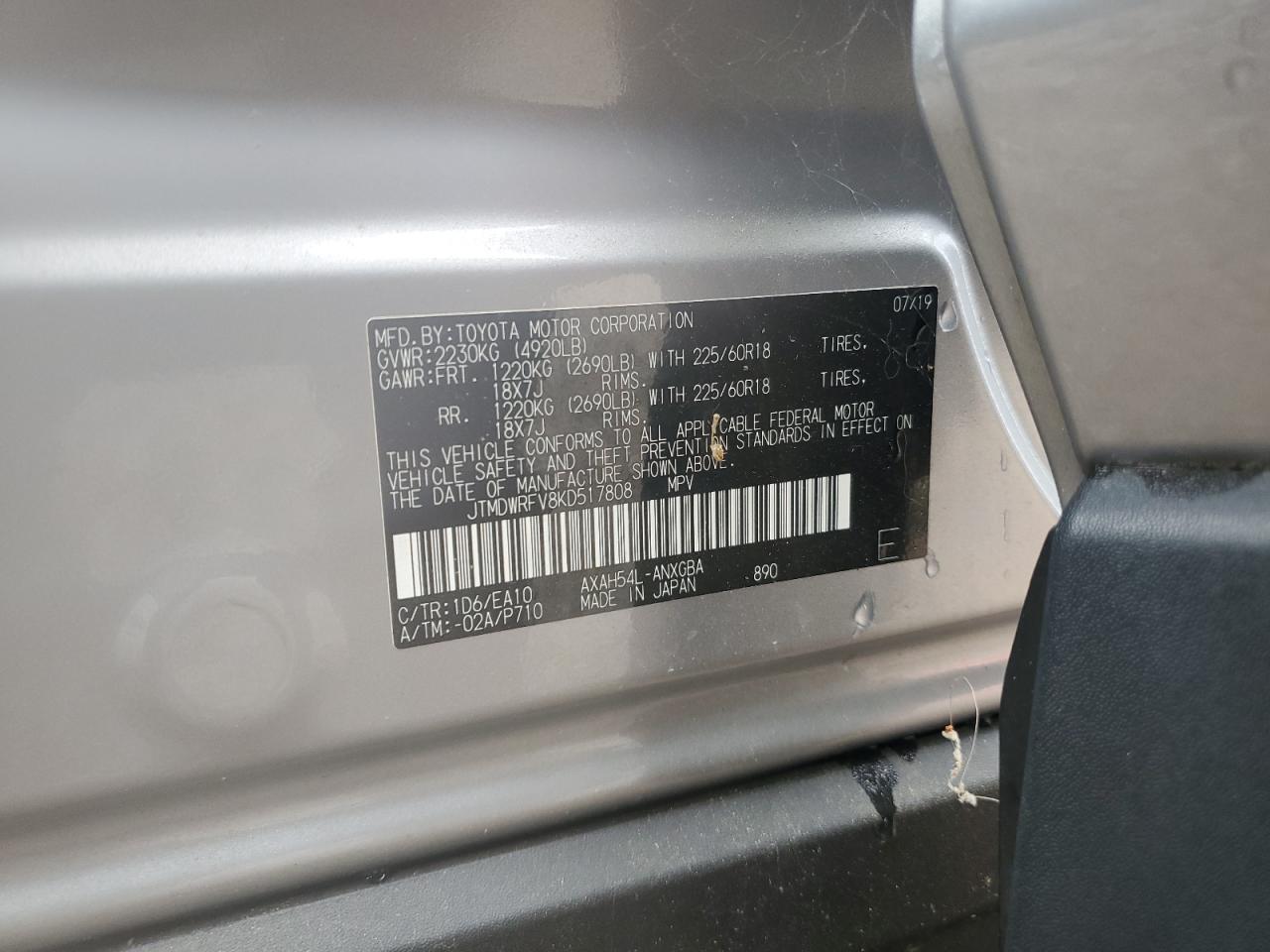 JTMDWRFV8KD517808 2019 TOYOTA RAV 4 - Image 13