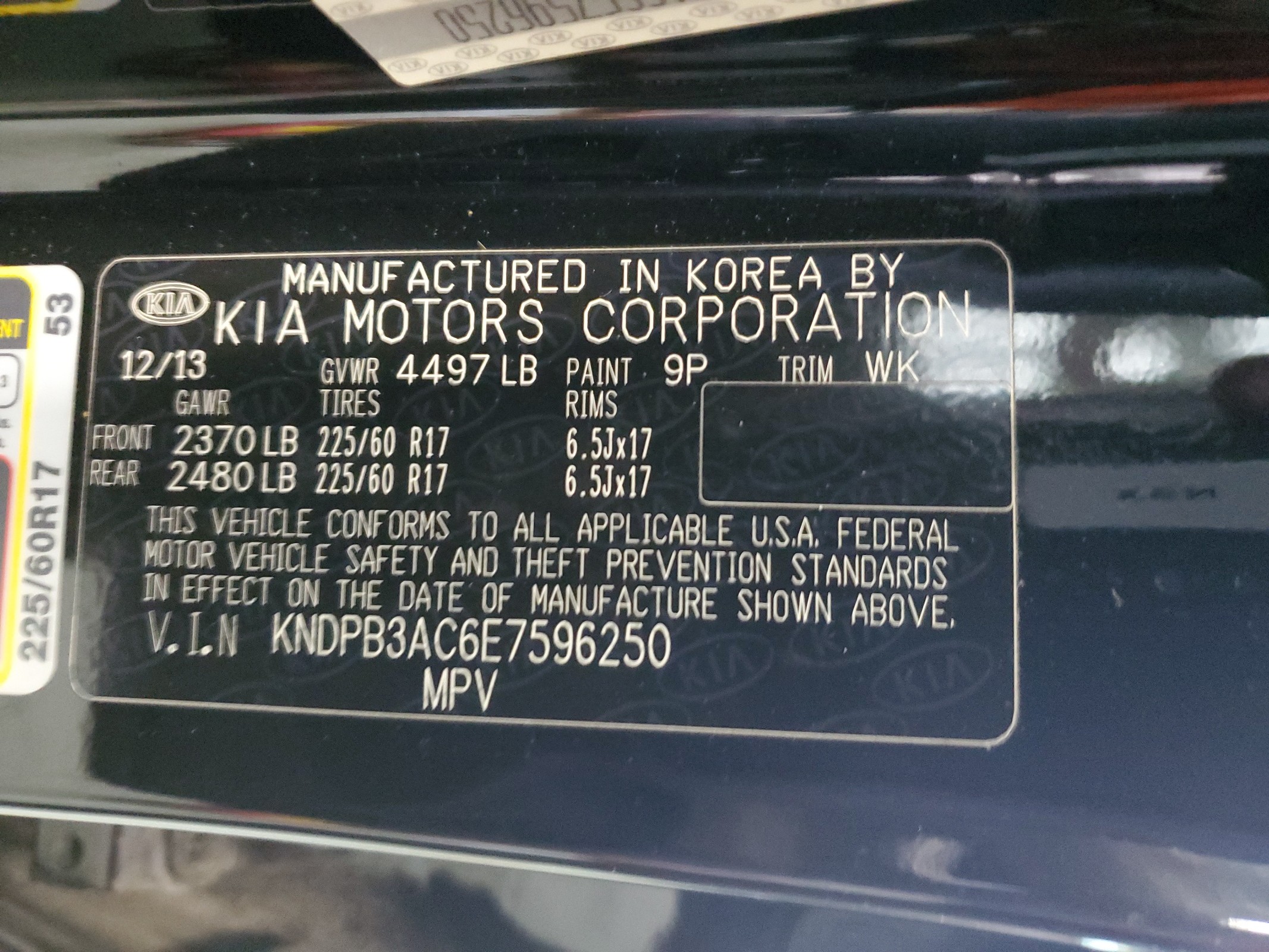 KNDPB3AC6E7596250 2014 Kia Sportage Base