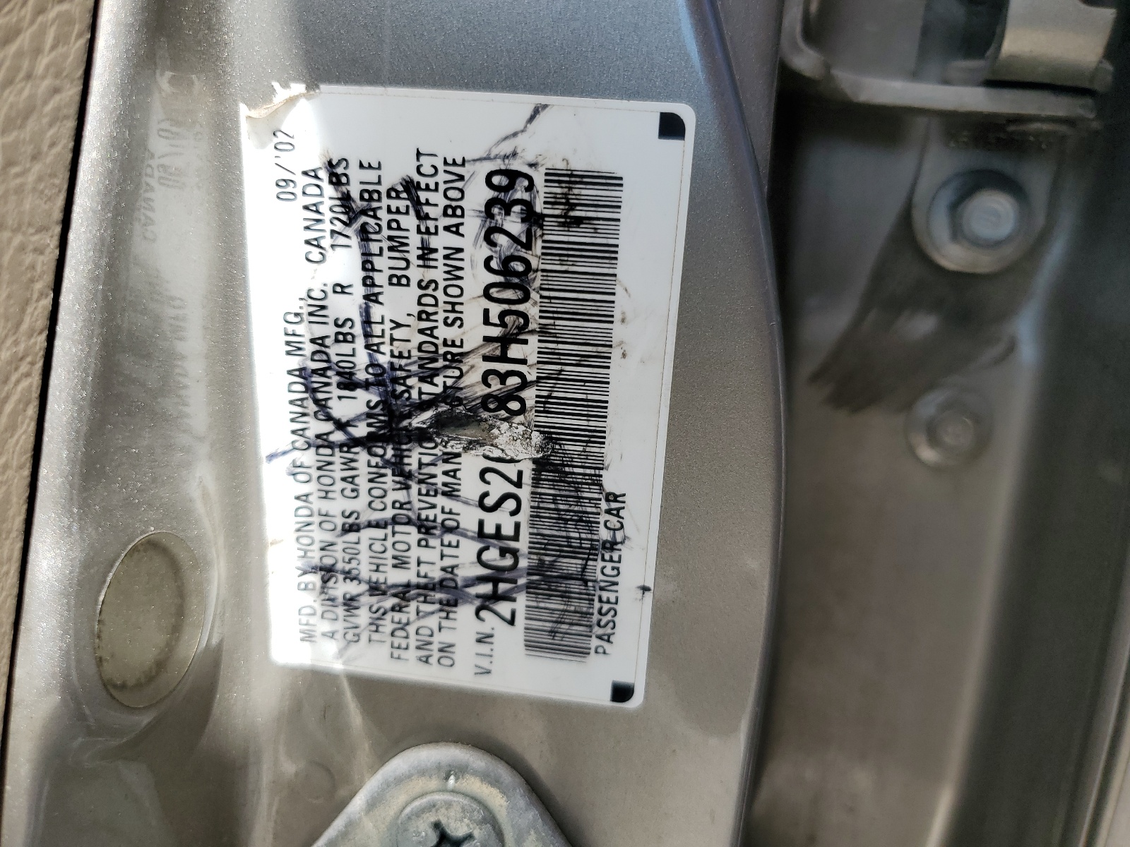 2HGES26783H506239 2003 Honda Civic Ex