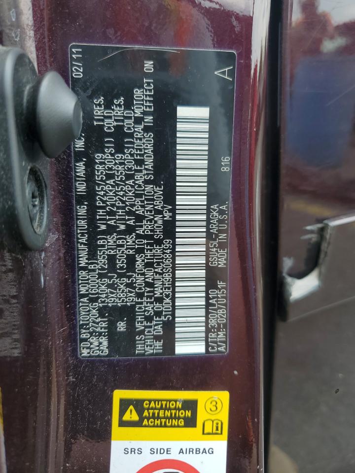 2011 Toyota Highlander Limited VIN: 5TDDK3EH9BS068499 Lot: 65530944