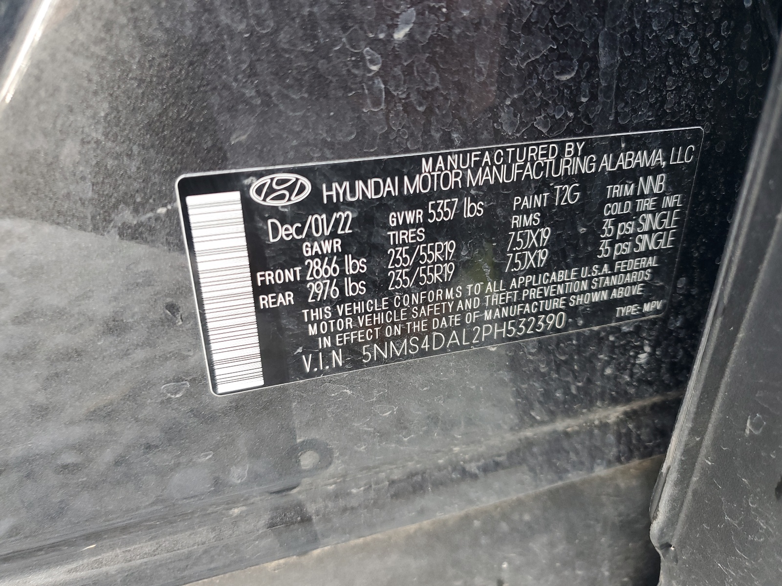 5NMS4DAL2PH532390 2023 Hyundai Santa Fe Limited