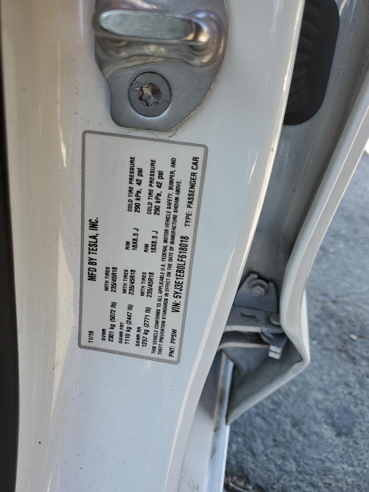 5YJ3E1EB0LF618018 2020 Tesla Model 3