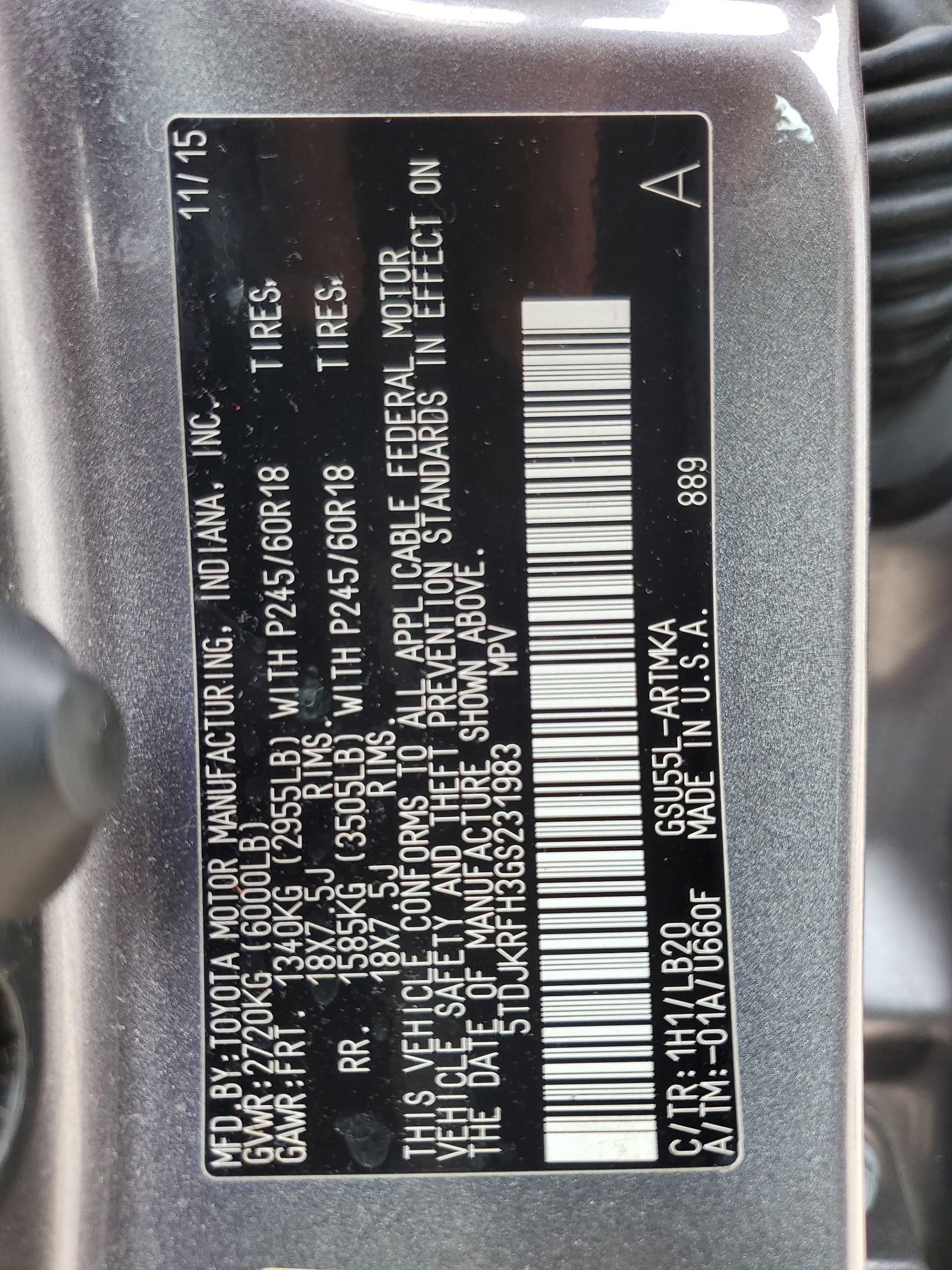 5TDJKRFH3GS231983 2016 Toyota Highlander Xle