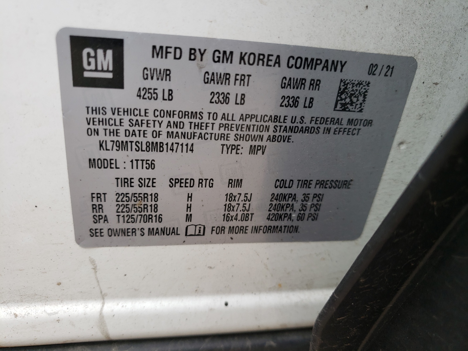 KL79MTSL8MB147114 2021 Chevrolet Trailblazer Rs