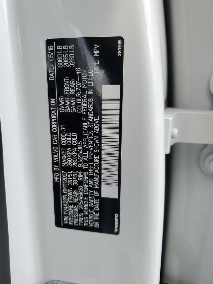 2017 Volvo Xc90 T6 VIN: YV4A22PL6H1112007 Lot: 67160954