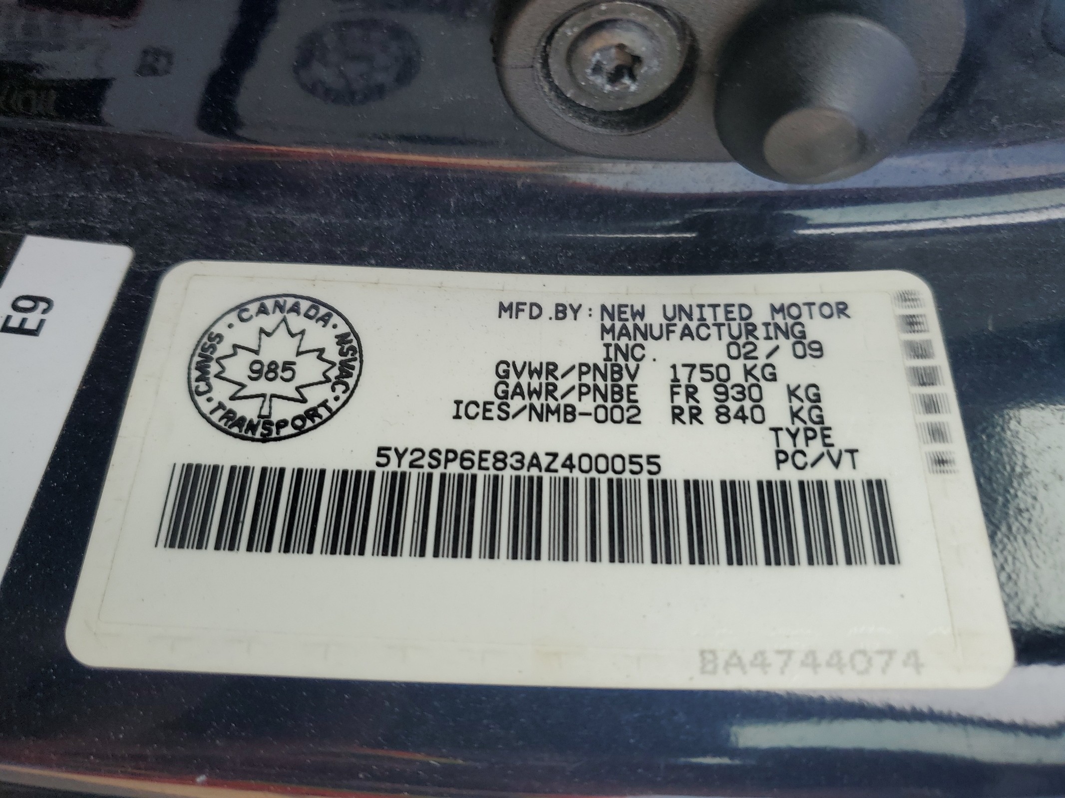 5Y2SP6E83AZ400055 2010 Pontiac Vibe