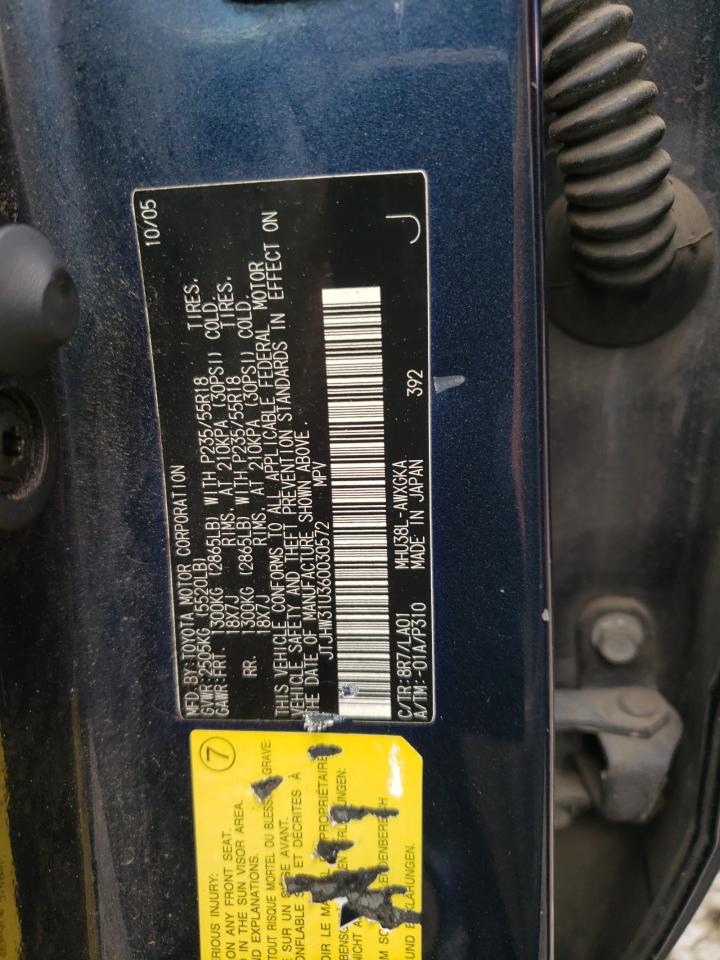 2006 Lexus Rx 400 VIN: JTJHW31U360030572 Lot: 66909214