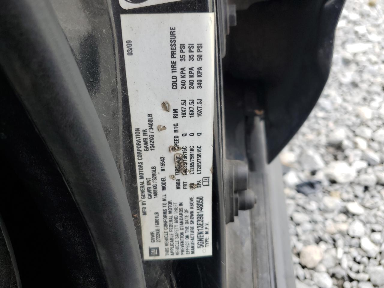 2009 Hummer H3T VIN: 5GNEN13E398148050 Lot: 66002894